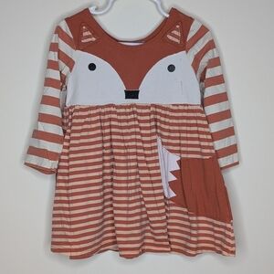 Jelly the Pug Orange Fox Dress 2T